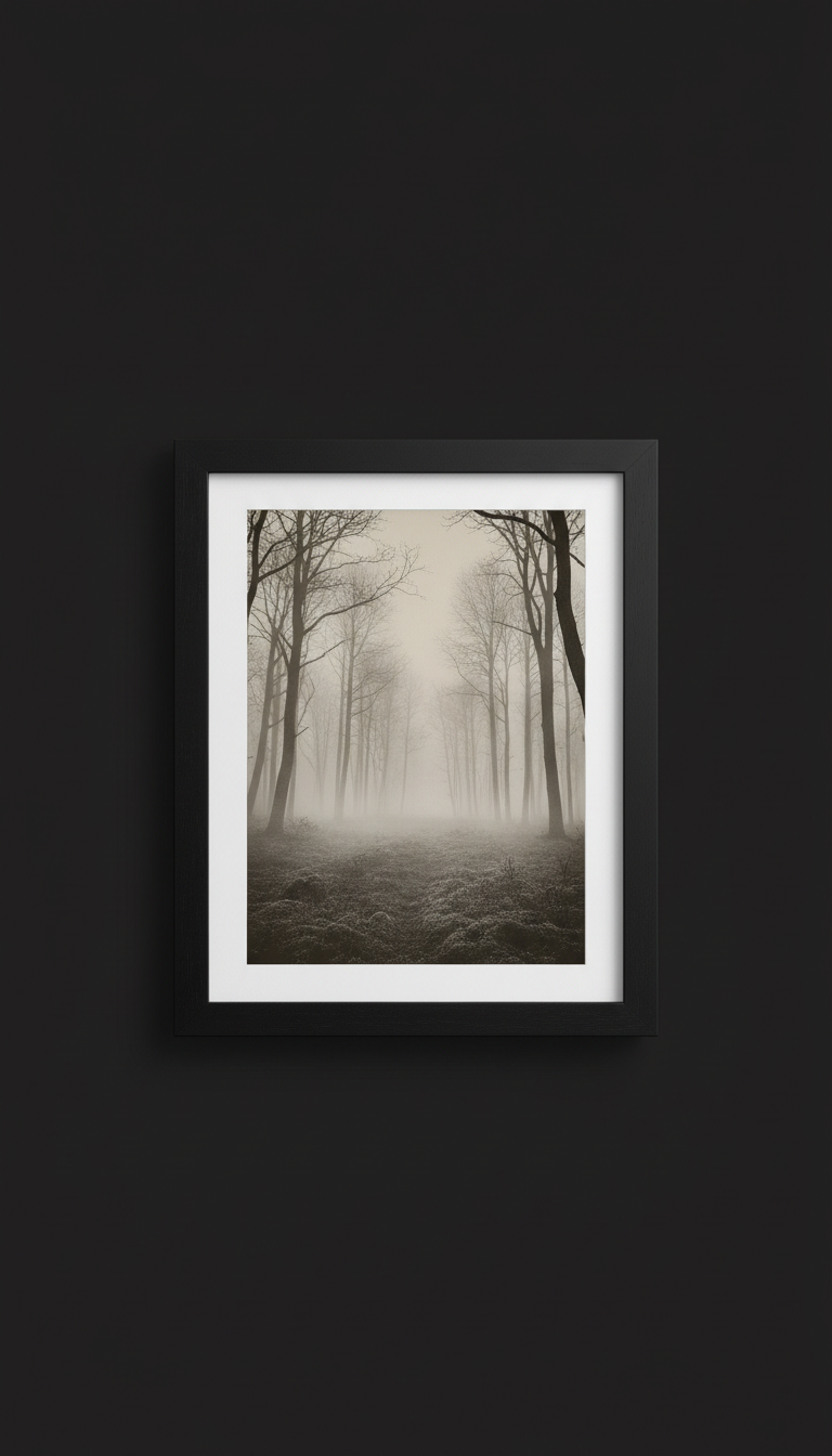 Fog-bound Forest Framed Print
